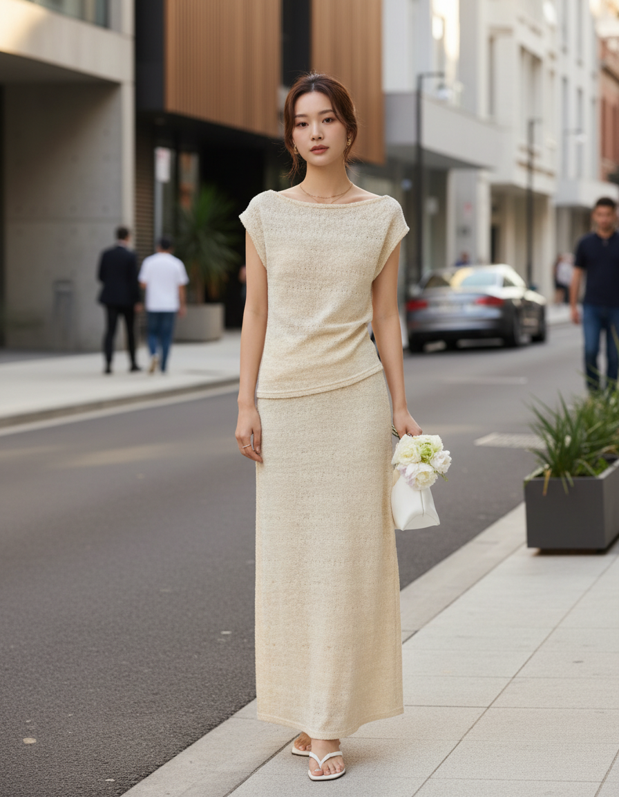 Luna Lace Crochet Top & Maxi Skirt Set