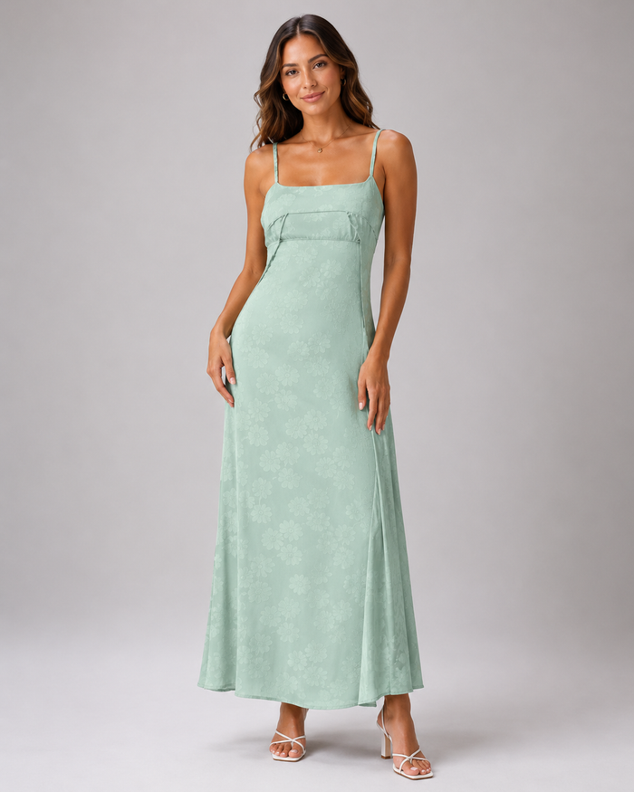 Ione Lace-Up Spaghetti-Strap Maxi Dress