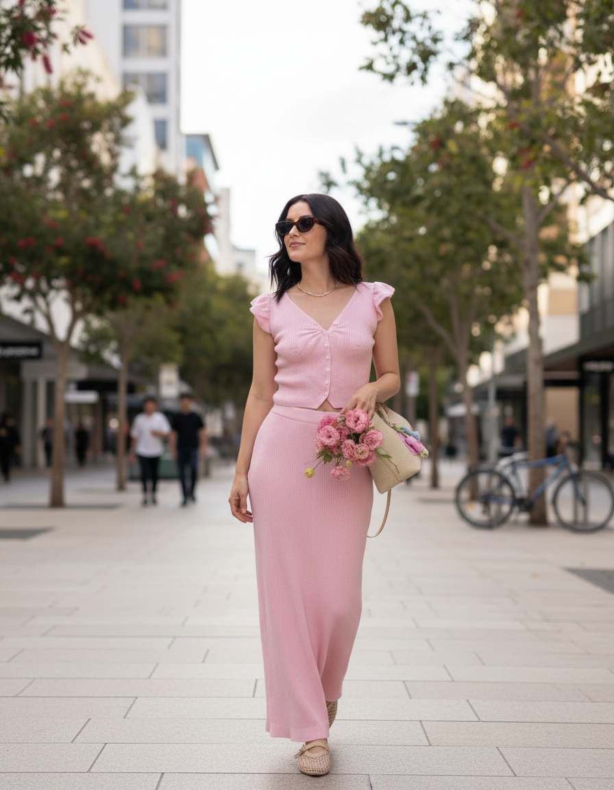 Tallulah Lace Cardigan & Knitted Maxi Skirt Set