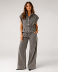 Dahlia Denim Waistcoat & Straight-Leg Trouser Set
