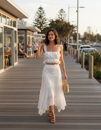 Juno Lace Camisole & Handkerchief Skirt Set