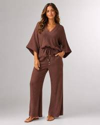 Freya Tie-Waist Top & Wide-Leg Trouser Set
