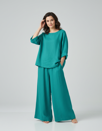 Yara Cotton-Linen Shirt & Trouser Set