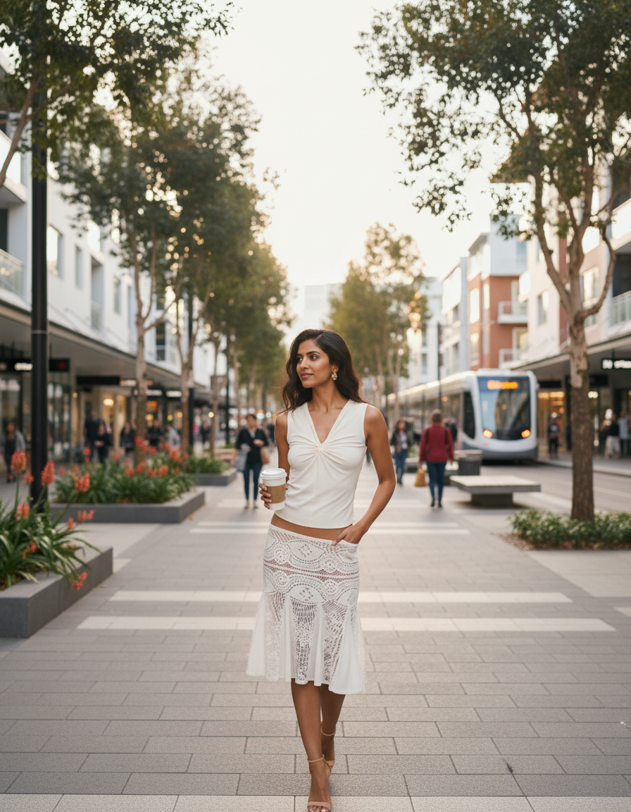 Yvette V-Neck Top & Crochet Fishtail Skirt Set