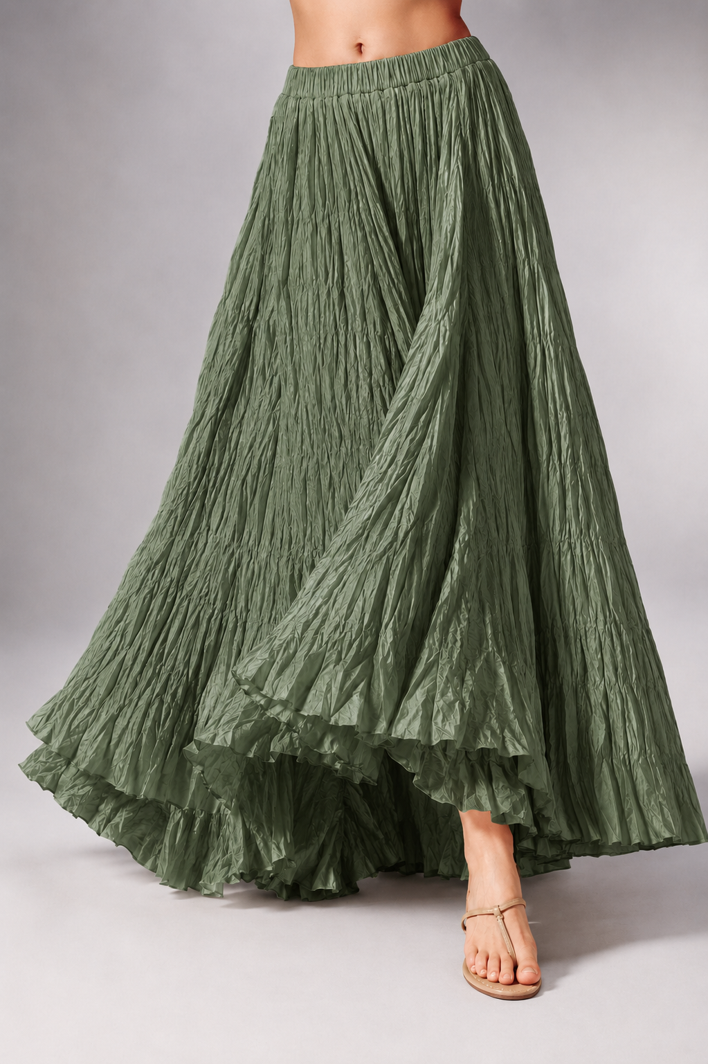 Ottavia High-Waist Pleated Maxi Skirt