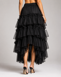 Oriina Gothic Lolita Layered Tulle Maxi Skirt