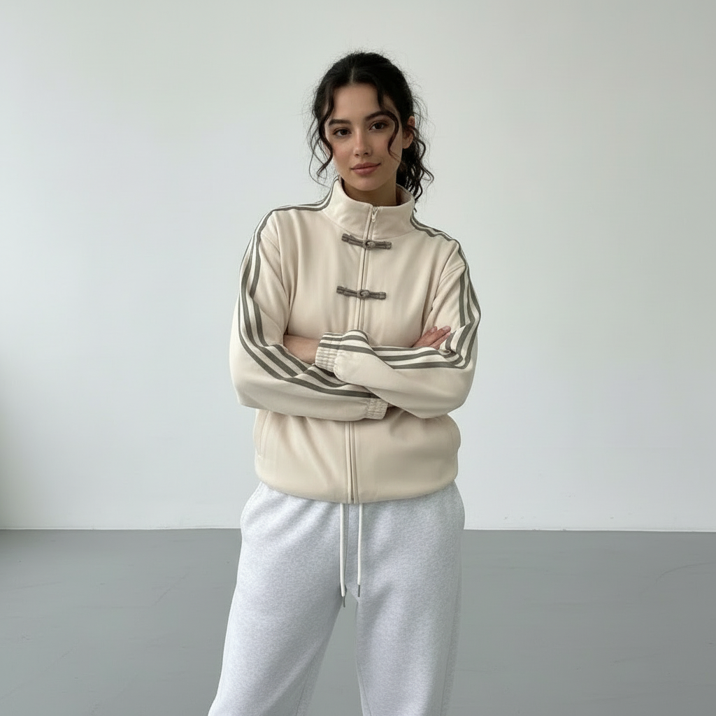Flavienne Contrast-Stripe Zip Track Jacket