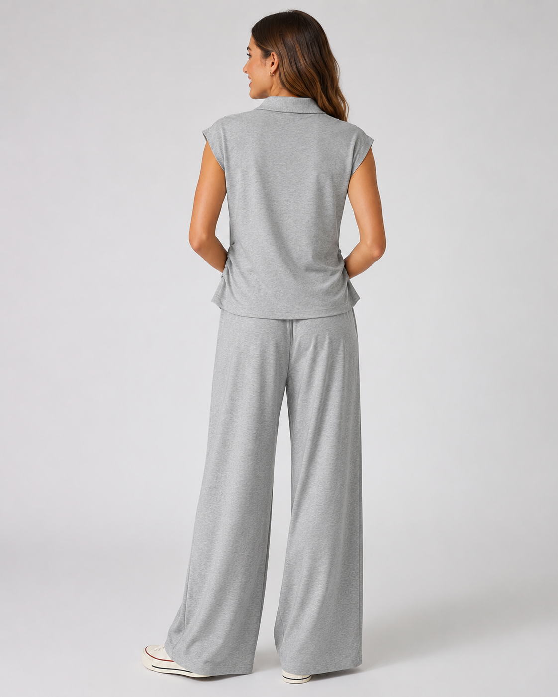 Magnolia Striped Top & Wide-Leg Trouser Set