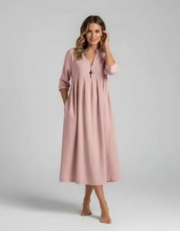 Daria Cotton-Blend V-Neck Maxi Dress
