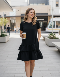 Pippa Plus-Size Ruffle-Hem Midi Dress