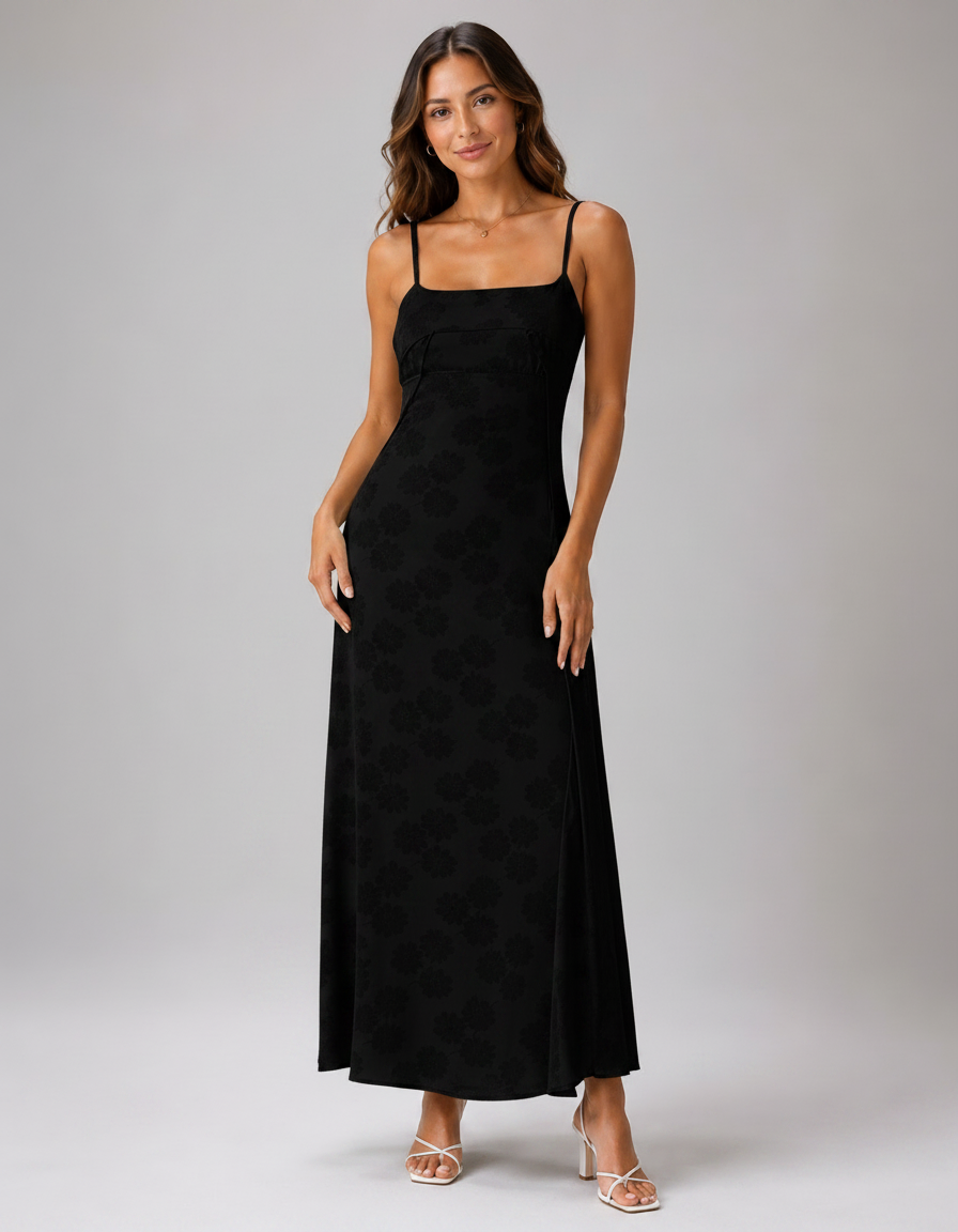 Ione Lace-Up Spaghetti-Strap Maxi Dress