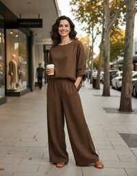 Yara Cotton-Linen Shirt & Trouser Set