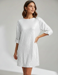 Tindra Sequin Long-Sleeve Mini Dress