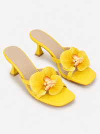 Galatea Floral Peep-Toe High-Heel Sandals