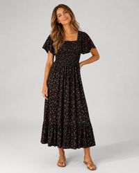 Alessia Floral Chiffon Pleated Midi Dress