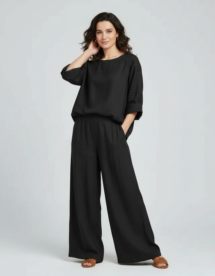 Yara Cotton-Linen Shirt & Trouser Set
