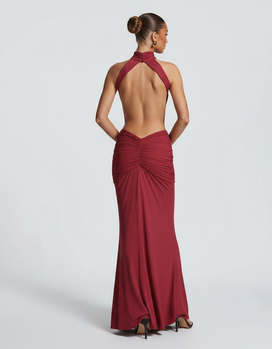 Ines Ruched Mermaid Maxi Dress
