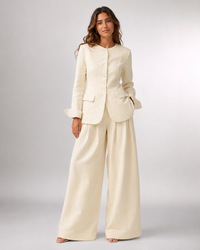 Harper Linen-Blend Blazer & Wide-Leg Trouser Set