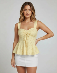 Remi Eyelet Lace Tie-Front Camisole Top