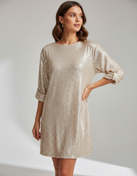 Tindra Sequin Long-Sleeve Mini Dress