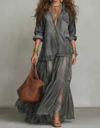 Bianca Denim Shirt Maxi Dress