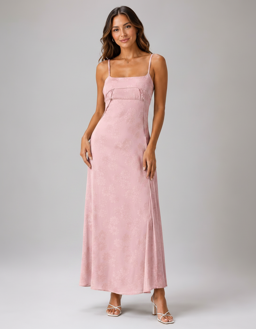 Ione Lace-Up Spaghetti-Strap Maxi Dress