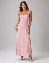 Ione Lace-Up Spaghetti-Strap Maxi Dress