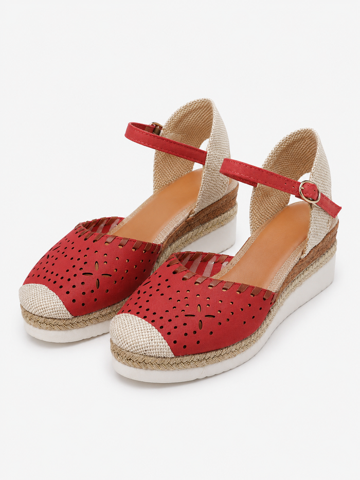 Noelle Closed-Toe Espadrille Wedge Sandals