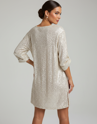 Tindra Sequin Long-Sleeve Mini Dress