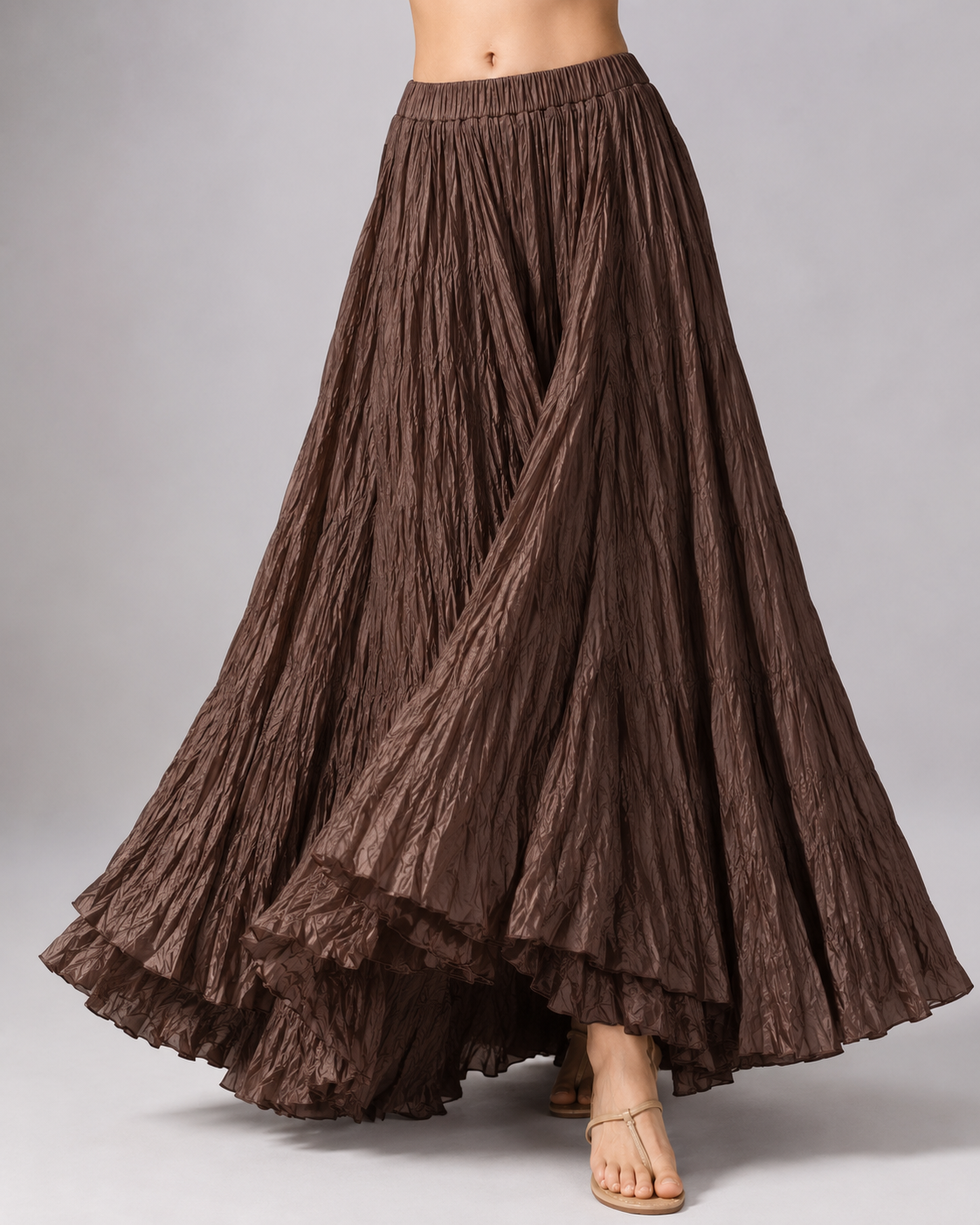 Ottavia High-Waist Pleated Maxi Skirt
