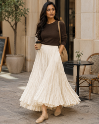 Ottavia High-Waist Pleated Maxi Skirt