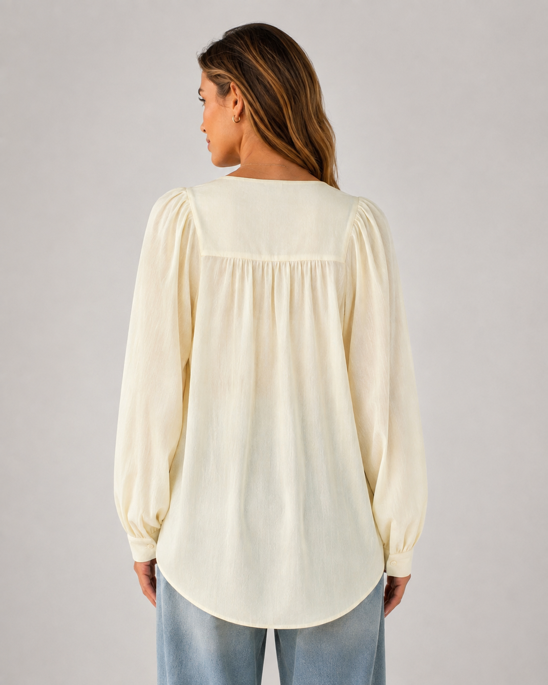 Eloise V-Neck Lace-Up Blouse