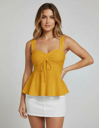Remi Eyelet Lace Tie-Front Camisole Top