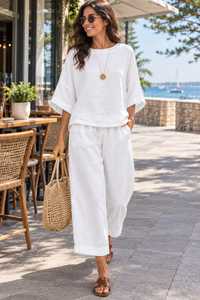 Raina Short-Sleeve Top & Trouser Set