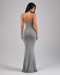 Roksana Satin-Look Backless Maxi Slip Dress