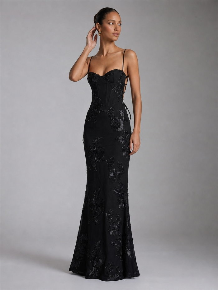 Heloise Floral-Lace Fitted Maxi Dress - product image 1
