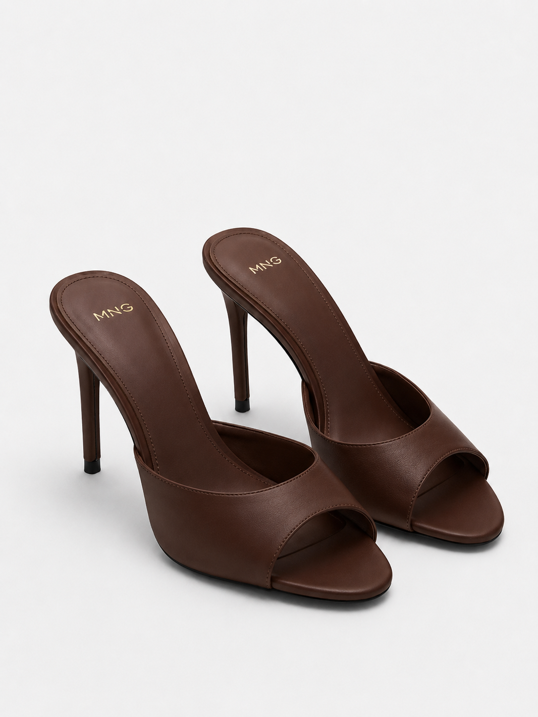 Nolisse Satin-Look Peep-Toe Stiletto Mules