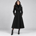 Alessia Folded-Collar Wool-Blend Long Coat