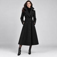 Alessia Folded-Collar Wool-Blend Long Coat
