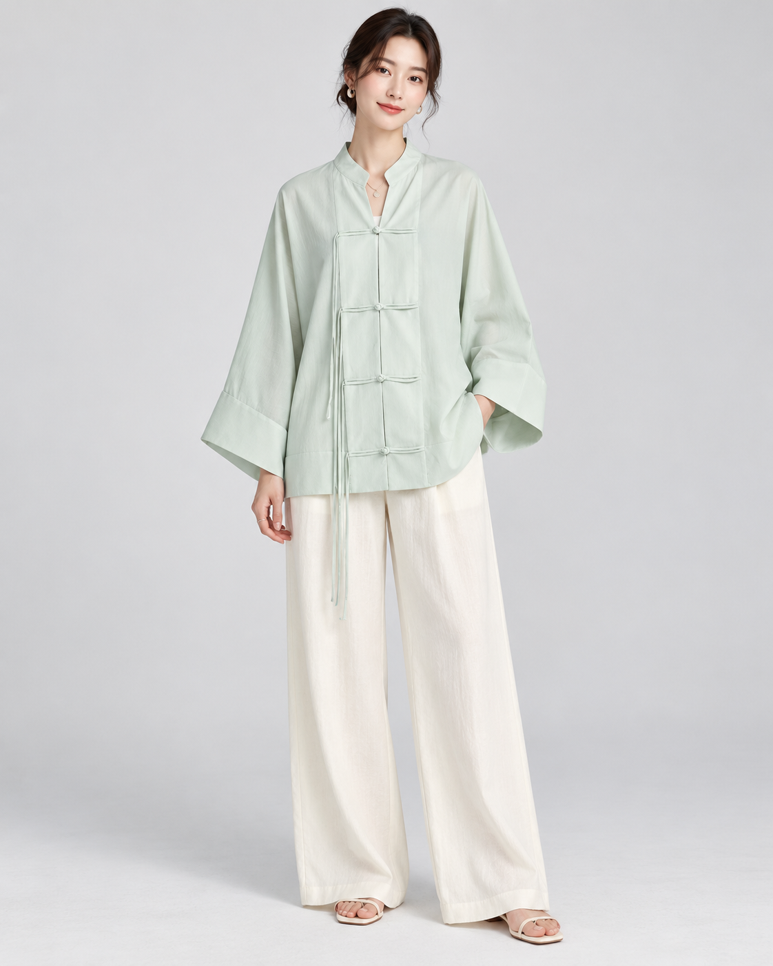 Aria Sheer Button-Up Blouse