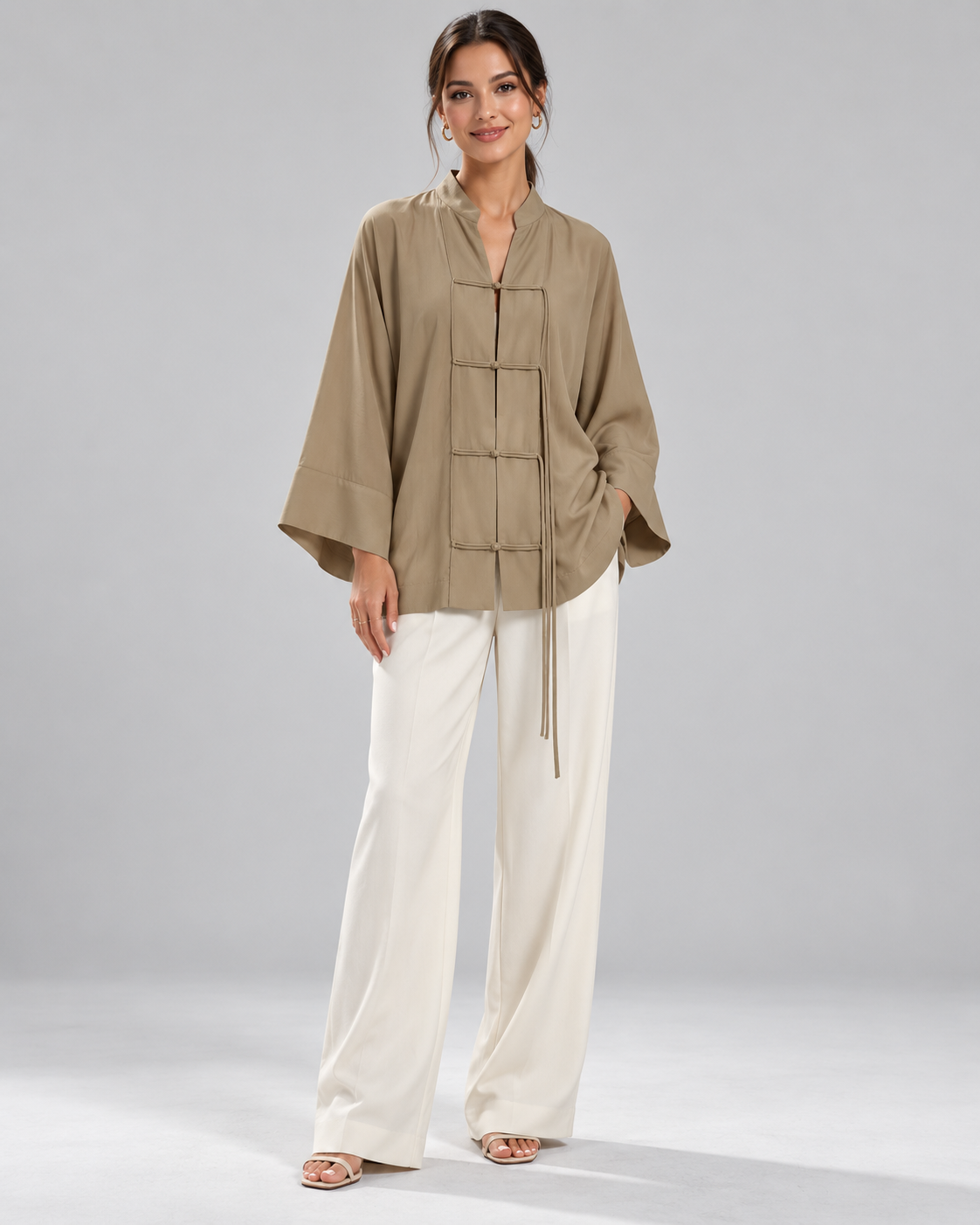 Aria Sheer Button-Up Blouse
