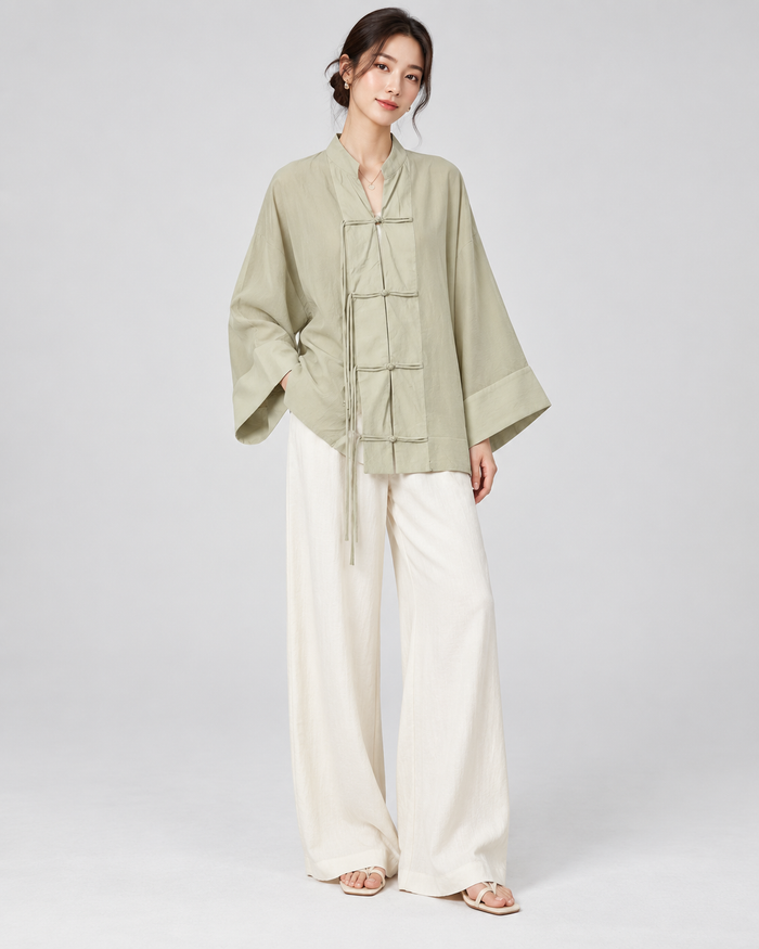 Aria Sheer Button-Up Blouse
