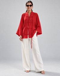 Aria Sheer Button-Up Blouse