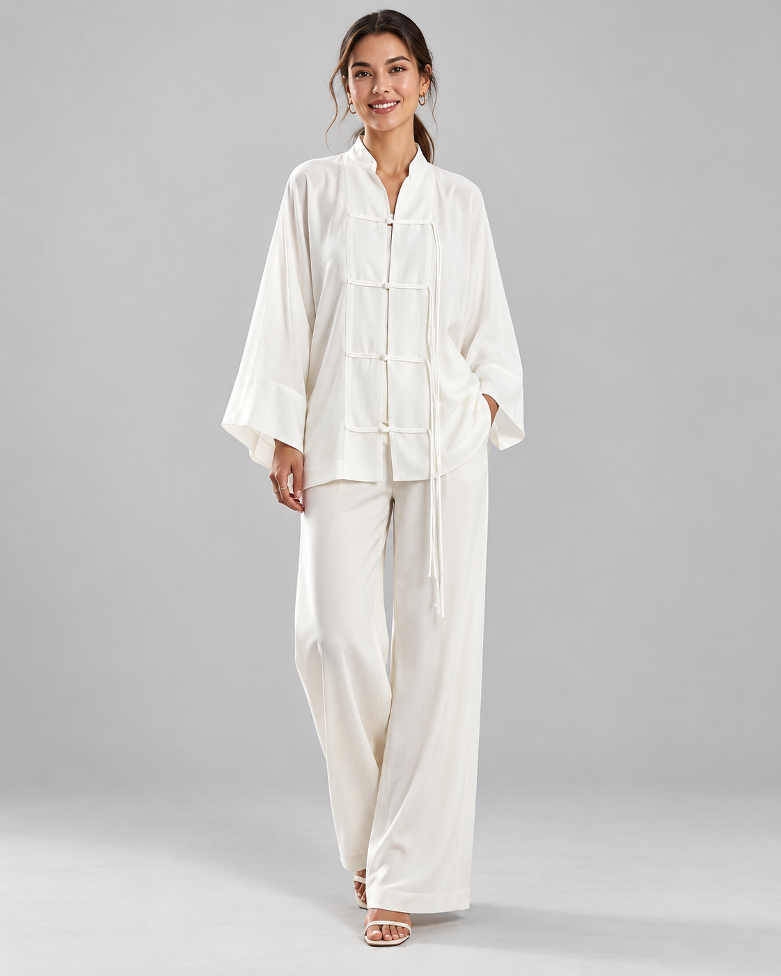 Aria Sheer Button-Up Blouse