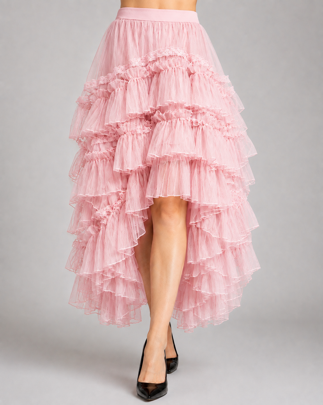 Oriina Gothic Lolita Layered Tulle Maxi Skirt