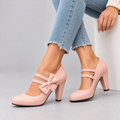 Bella Bow Mary Jane Block-Heel Pumps