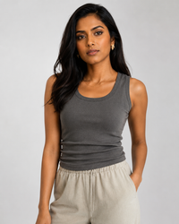 Bettina U-Neck Pleated Tank Top