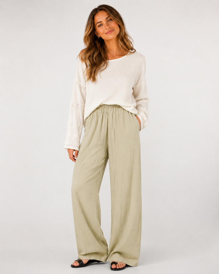 Xenia Relaxed Wide-Leg Lounge Trousers