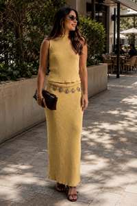 Beatrix High-Neck Knit Top & Skirt Set