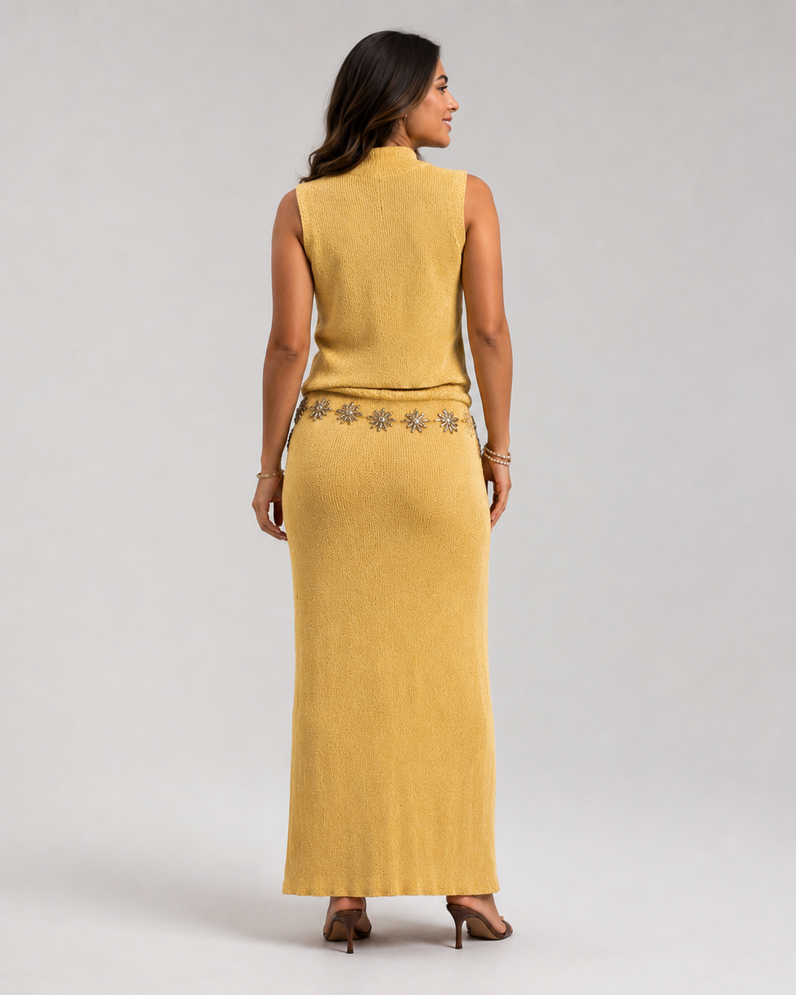 Beatrix High-Neck Knit Top & Skirt Set